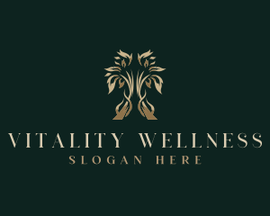 Tree Wellness Leaf logo design