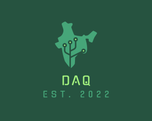 Developer - India Digital Technology Map logo design