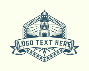 Seashore - Lighthouse Coastal Port logo design