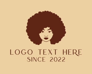 Massage - Afro Woman Hair Salon logo design