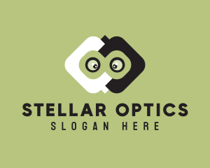 Telescope - Binoculars Cartoon Character logo design