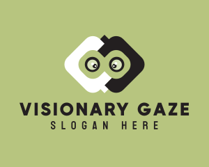 Eyeball - Binoculars Cartoon Character logo design