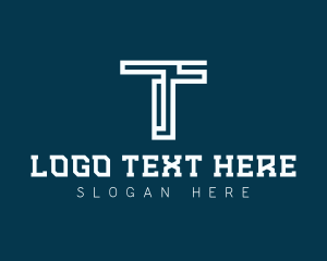 Cyberspace - Digital Technology Letter T logo design