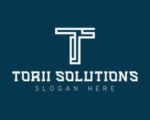 Digital Technology Letter T logo design