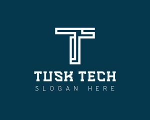 Digital Technology Letter T logo design