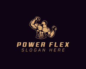 Muscle - Strong Muscle Man logo design