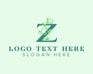 Letter Z - Natural Plant Letter Z logo design