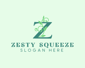 Natural Plant Letter Z logo design