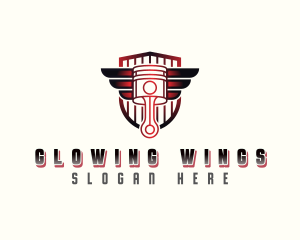 Winged Piston Workshop logo design