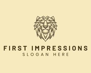 Geometric Animal Lion logo design