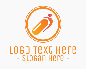 Drugstore - Orange Pill Pharmacist logo design