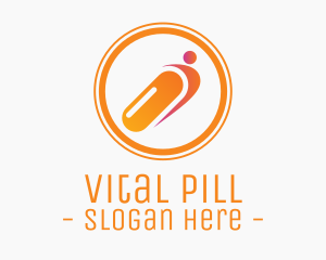 Pill - Orange Pill Pharmacist logo design