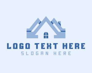 Roofer - Blue Roof Housing logo design