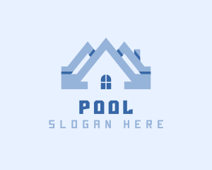 Roofing - Blue Roof Housing logo design