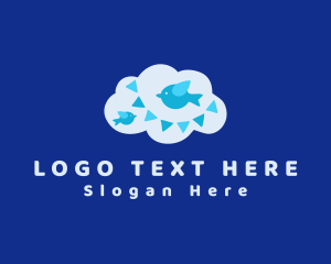 Blue - Nursery Cloud Bird logo design