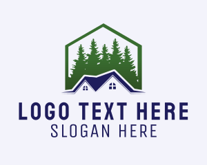 Wood - Cabin House Property logo design