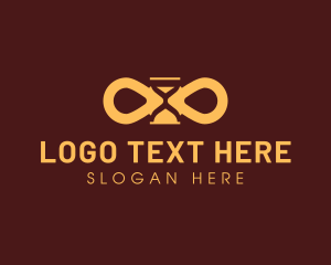 Time - Infinity Loop Hourglass logo design
