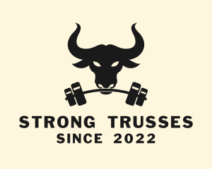 Strong Bull Barbell logo design