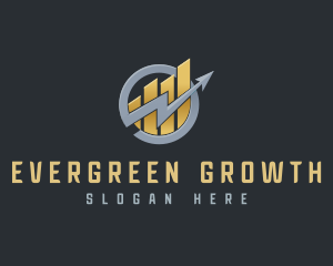 Lightning Growth Graph logo design