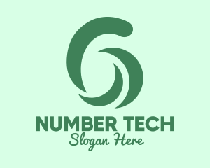 Number - Green Spa Number 6 logo design