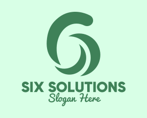 Six - Green Spa Number 6 logo design