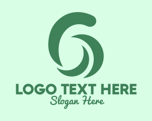 Vegan - Green Spa Number 6 logo design