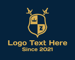Tower - Sword Shield Crest logo design