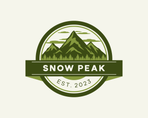 Skiing - Nature Forest Mountain logo design