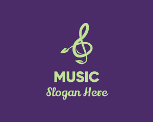 Musical Note Leaf logo design