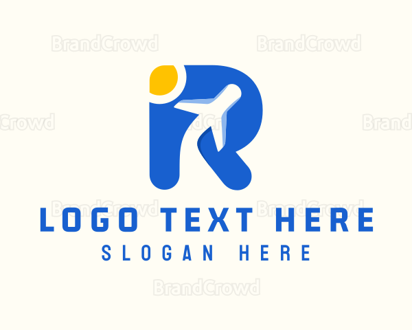 Airplane Travel Letter R Logo