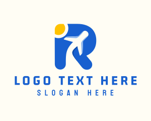 Air Freight - Airplane Travel Letter R logo design