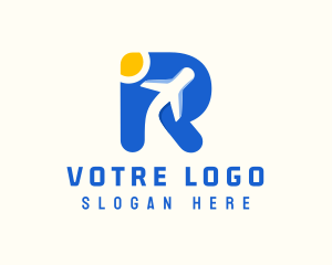 Airplane Travel Letter R Logo