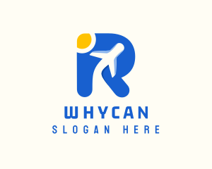 Airplane Travel Letter R Logo