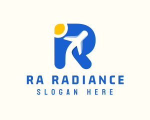 Airplane Travel Letter R logo design