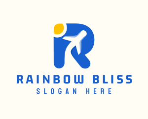 Airplane Travel Letter R logo design