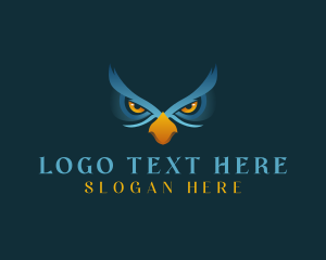 Nocturnal Animal - Eyes Owl Bird logo design