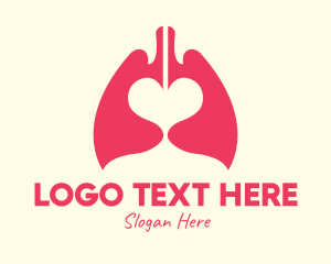 Pulmonologist - Pink Heart Lungs logo design