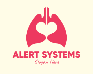 Pink Heart Lungs logo design