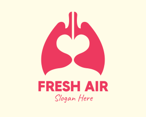 Pink Heart Lungs logo design