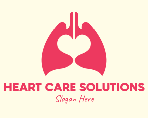 Pink Heart Lungs logo design