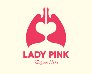 Pink Heart Lungs logo design