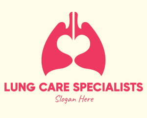 Pink Heart Lungs logo design