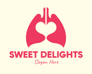 Pink Heart Lungs logo design