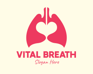 Pink Heart Lungs logo design