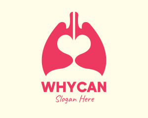 Respiratory System - Pink Heart Lungs logo design