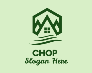 Cabin - Green Nature Housing logo design