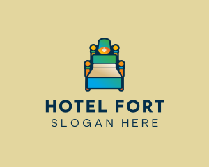 Modern Hotel Bed logo design