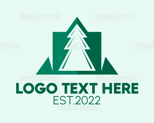 Green Pine Tree Forest Logo