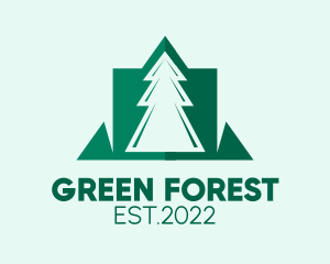 Green Pine Tree Forest  logo design