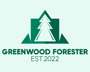 Green Pine Tree Forest  logo design